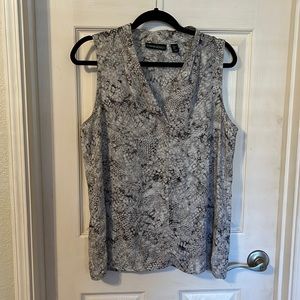 Cynthia Rowley snakeskin print sleeveless blouse. Size large.